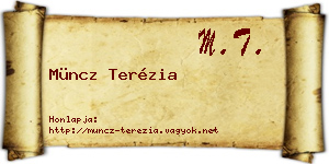Müncz Terézia névjegykártya